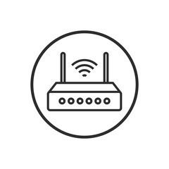 Obraz premium wi fi router line icon, vector illustration