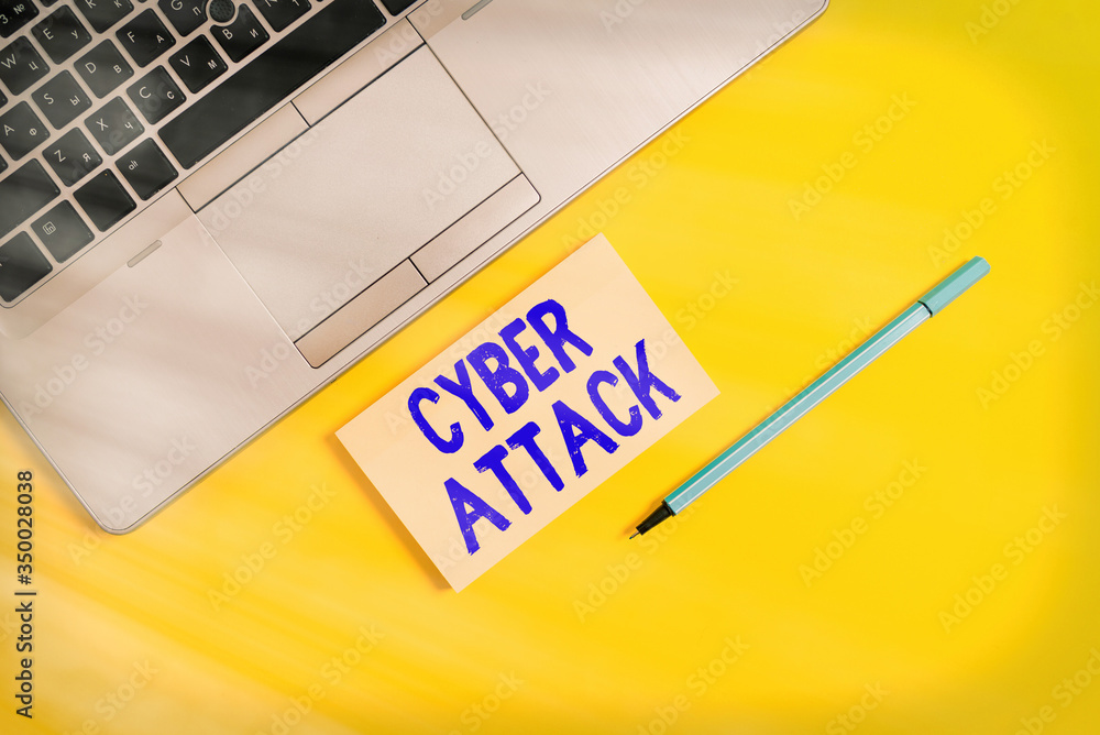 Poster handwriting text writing cyber attack. conceptual photo an attempt by hackers to damage destroy a co
