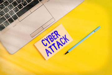 Handwriting text writing Cyber Attack. Conceptual photo An attempt by hackers to Damage Destroy a...