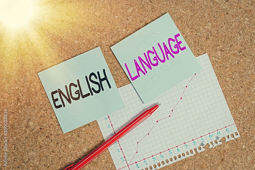 Poster text sign showing english language. business photo text third spoken native lang in world after chin