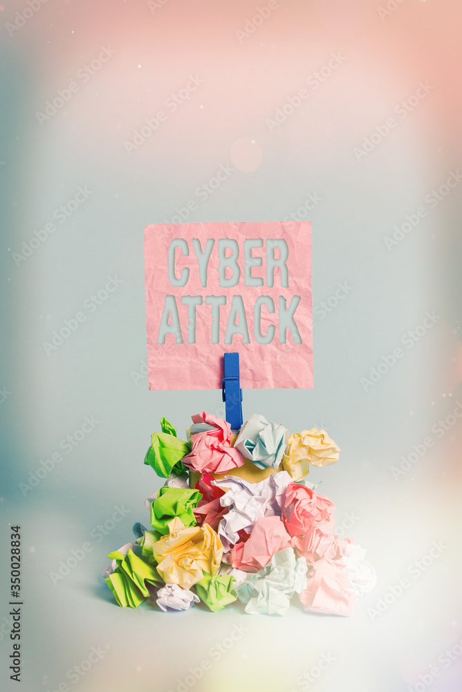 Poster conceptual hand writing showing cyber attack. concept meaning an attempt by hackers to damage destro