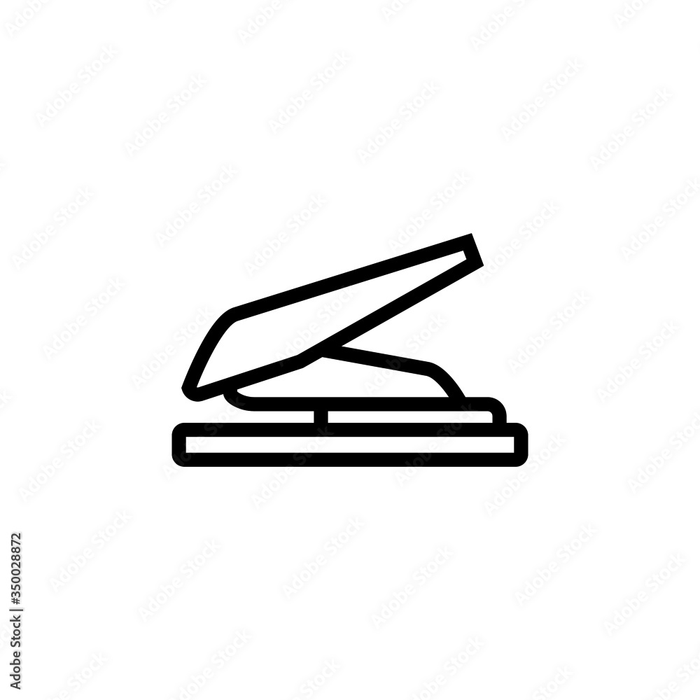 Poster puncher icon vector in linear, outline style isolated on white background
