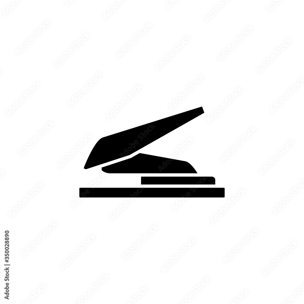 Poster puncher icon vector in black flat shape design isolated on white backgrounpuncher icon vector in lin