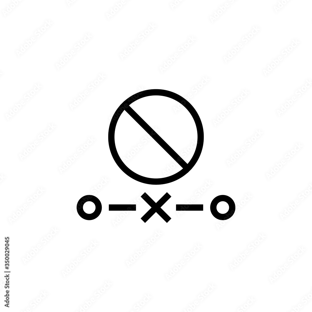 Poster disconnect vector icon in linear, outline style isolated on white background