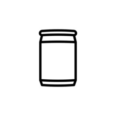 Soda can vector icon  in linear, outline style isolated on white background