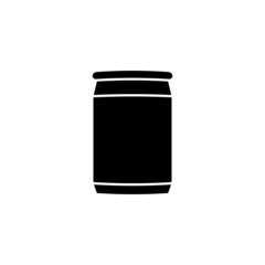 Soda can vector icon  in black flat shape design isolated on white background