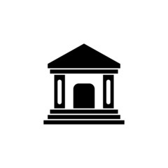Museum building icon in black flat shape design isolated on white background