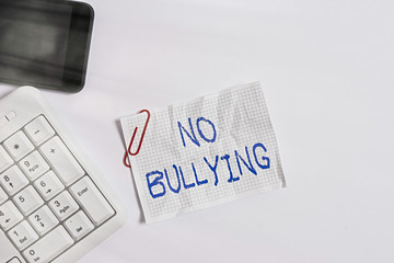 Handwriting text No Bullying. Conceptual photo stop aggressive behavior among children power...