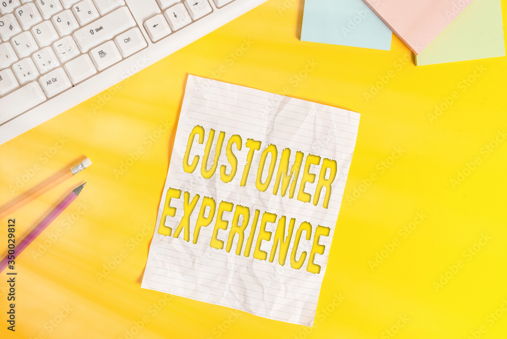 Poster word writing text customer experience. business photo showcasing product of interaction between orga
