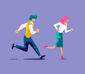 Business team is running