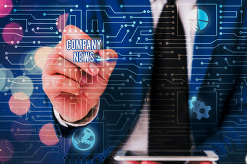 Word writing text Company News. Business photo showcasing Latest Information and happening on a...