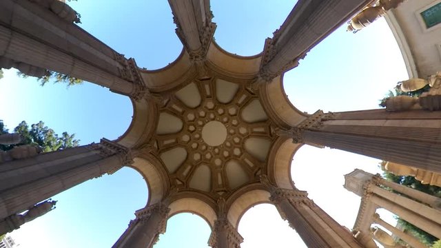 San Francisco, California, USA - August 2019: Ceiling art of The Palace of Fine Arts, a monumental structure constructed for the 1915 Panama-Pacific Exposition