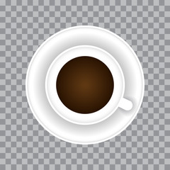 Cup of coffee or tea, isolated, vector illustration.