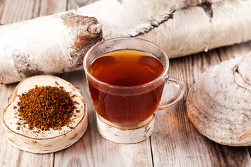 Chaga tea - a strong antioxidant, boosts immune system, has detox quality, improves digestive. A...