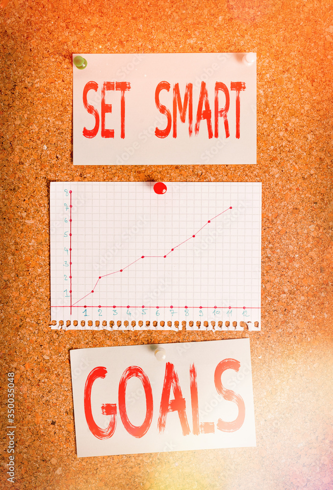 Poster text sign showing set smart goals. business photo showcasing list to clarify your ideas focus effort