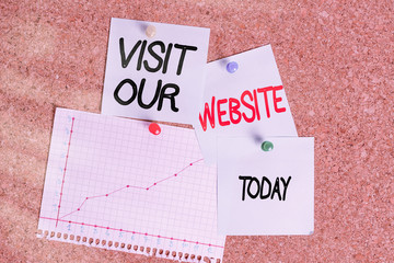 Word writing text Visit Our Website. Business photo showcasing visitor who arrives at web site and...