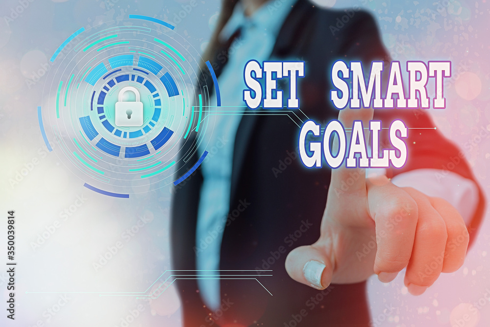 Poster text sign showing set smart goals. business photo showcasing list to clarify your ideas focus effort