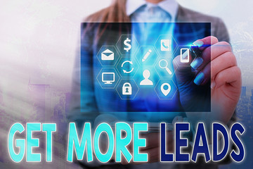 Handwriting text writing Get More Leads. Conceptual photo initiation consumer interest or enquiry...