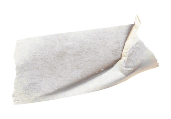 Naklejka premium White adhesive paper tape stick over isolated background, blank fastening packaging wrinkled sticker