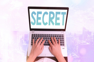 Word writing text Secret. Business photo showcasing something that is kept or meant to be kept...