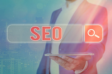 Handwriting text Seo. Conceptual photo incredibly effective way to market your near business online
