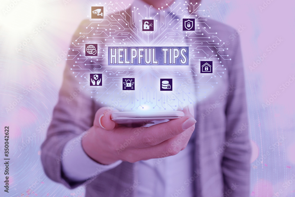 Poster conceptual hand writing showing helpful tips. concept meaning advices given to be helpful knowledge 