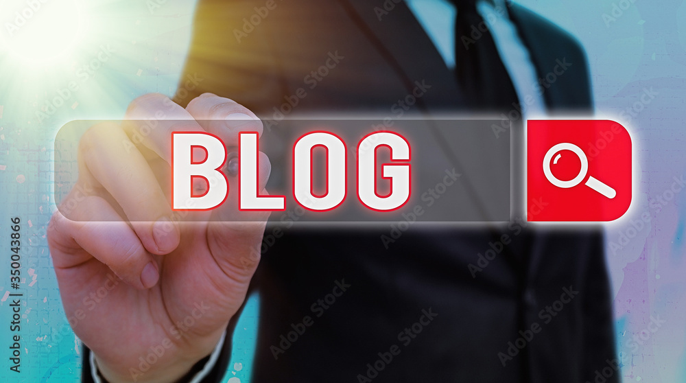 Poster handwriting text blog. conceptual photo regularly updated website web page run by individual
