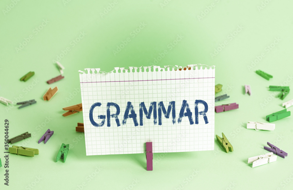 Poster word writing text grammar. business photo showcasing whole system structure language syntax and morp