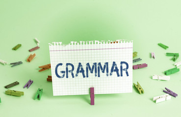 Word writing text Grammar. Business photo showcasing whole system structure language syntax and...