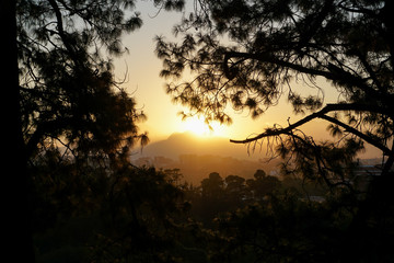 sunset in the mountains