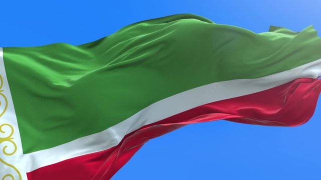 Chechen Republic flag - 3D realistic waving flag background