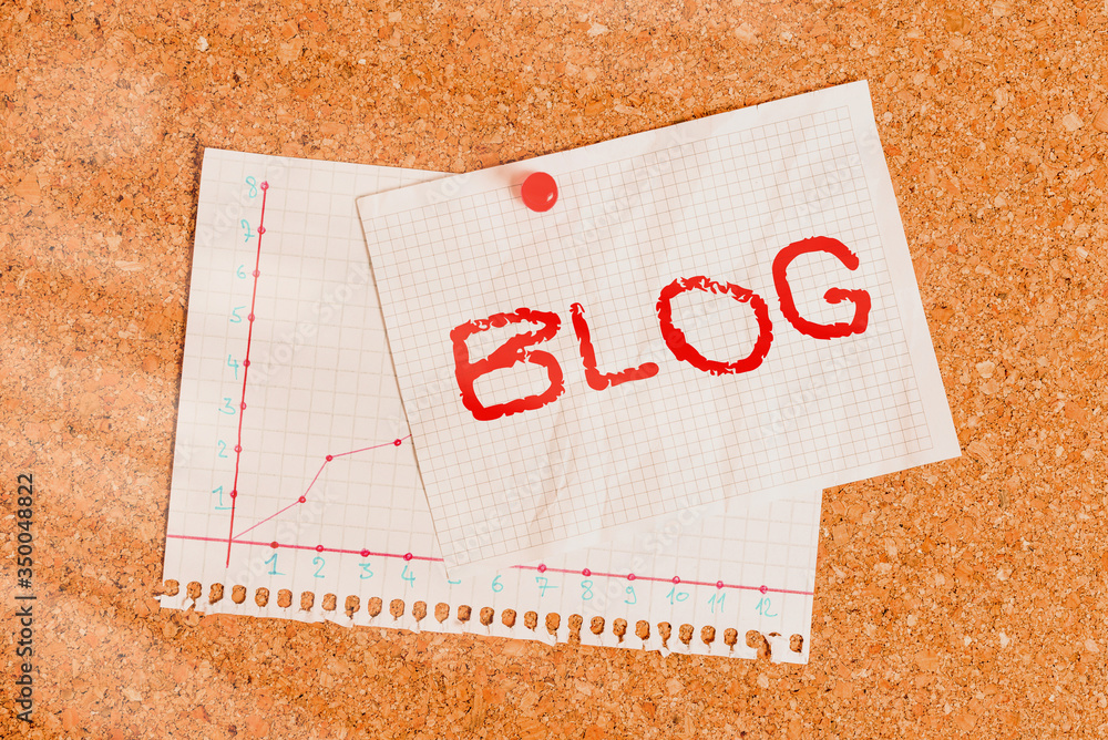 Fototapete handwriting text writing blog. conceptual photo regularly updated website web page run by individual