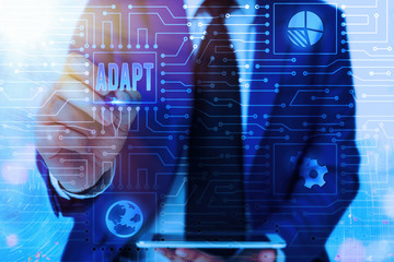 Word writing text Adapt. Business photo showcasing Make suitable for a new use or purpose Adjusted to this condition