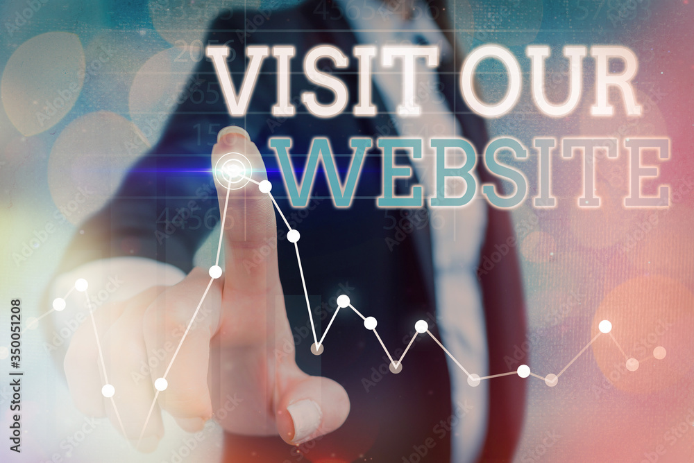 Aufkleber conceptual hand writing showing visit our website. concept meaning visitor who arrives at web site a