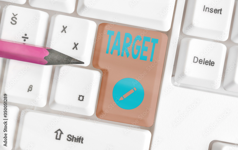 Poster handwriting text target. conceptual photo an individual object or place selected as the aim of attac