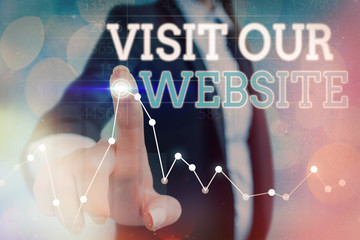 Conceptual hand writing showing Visit Our Website. Concept meaning visitor who arrives at web site...