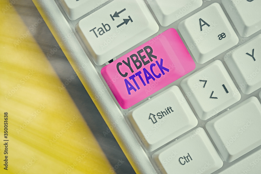 Poster word writing text cyber attack. business photo showcasing an attempt by hackers to damage destroy a 