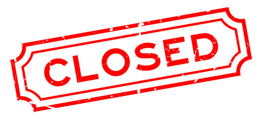 Grunge red closed word rubber business seal stamp on white background