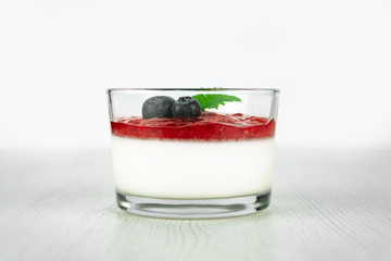 Panna Cotta with Fresh Blueberries