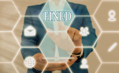 Word writing text Fined. Business photo showcasing clarify beer by causing precipitation of...