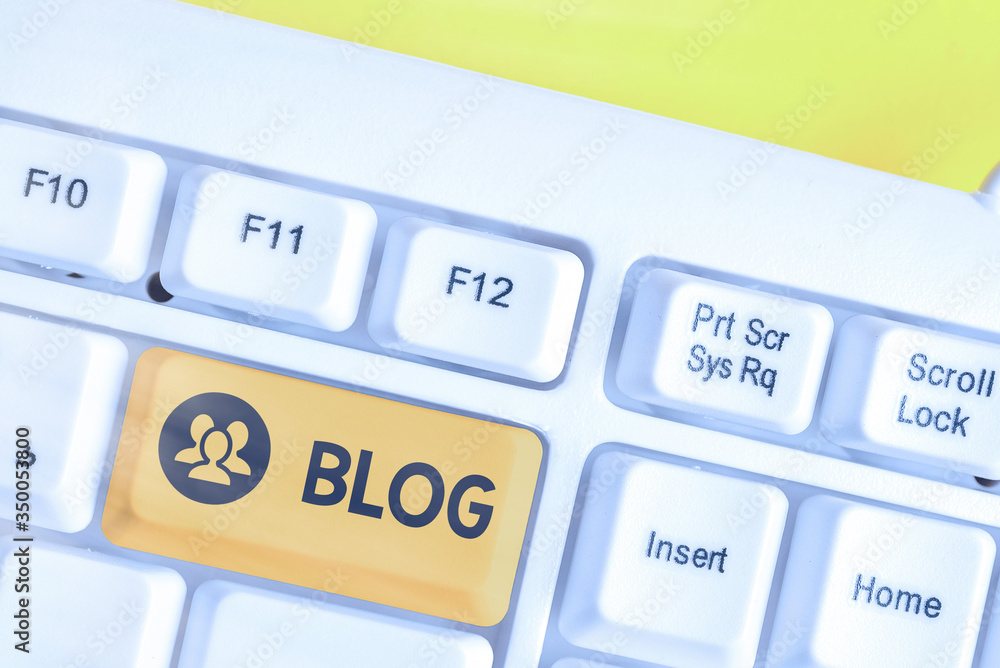 Poster writing note showing blog. business concept for regularly updated website web page run by individual