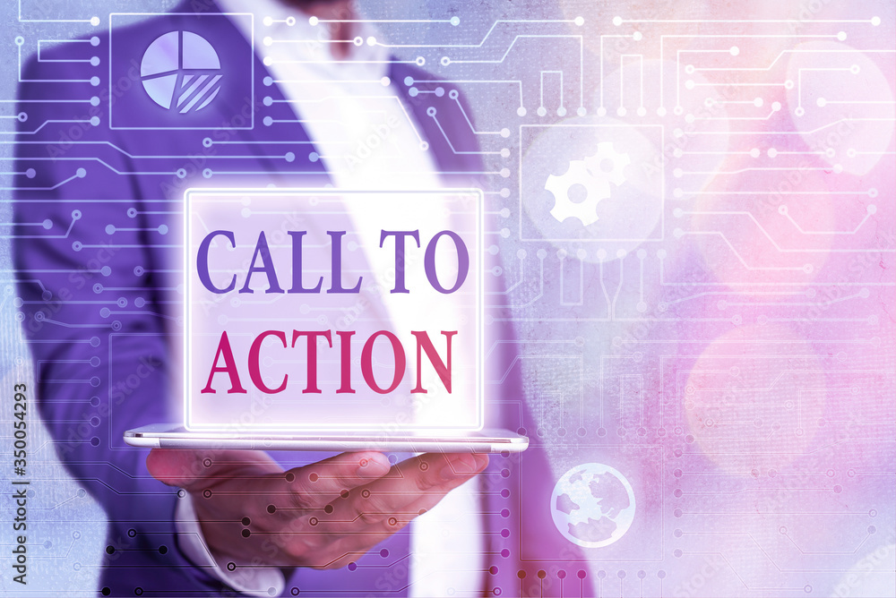 Poster text sign showing call to action. business photo showcasing exhortation do something in order achiev