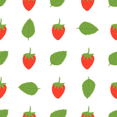 Strawberry. Colored Seamless Vector Patterns