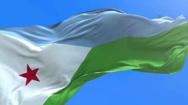 Djibouti flag - 3D realistic waving flag background