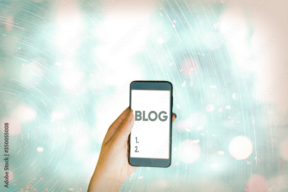 Poster conceptual hand writing showing blog. concept meaning regularly updated website web page run by indi
