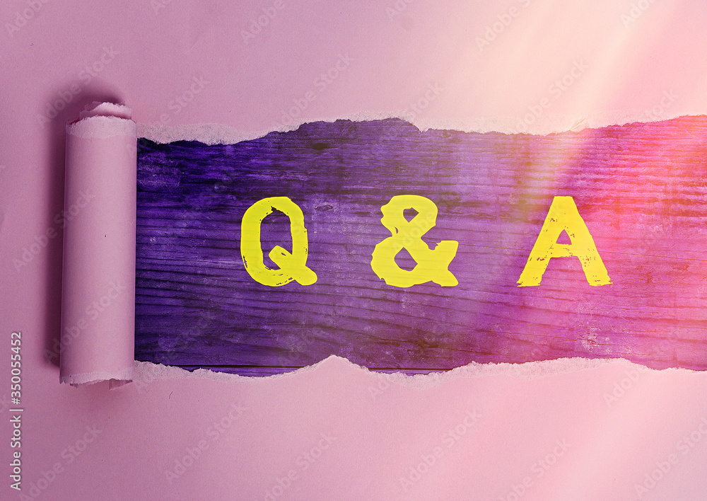 Poster word writing text q and a. business photo showcasing defined as questions being asked and answers