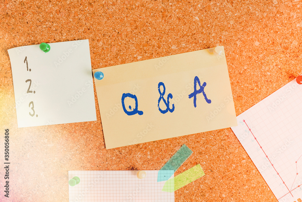 Poster word writing text q and a. business photo showcasing defined as questions being asked and answers co