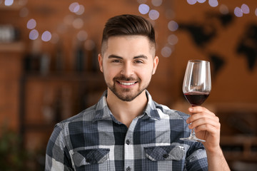 Man tasting wine at the restaurant