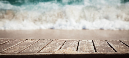 close up on white sand and sea waves travel background