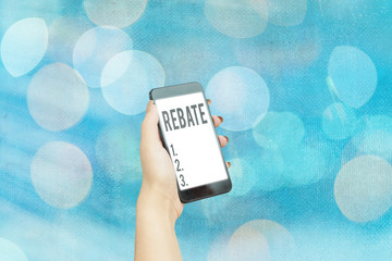 Handwriting text Rebate. Conceptual photo Huge rewards that can get when you engaged to a special...